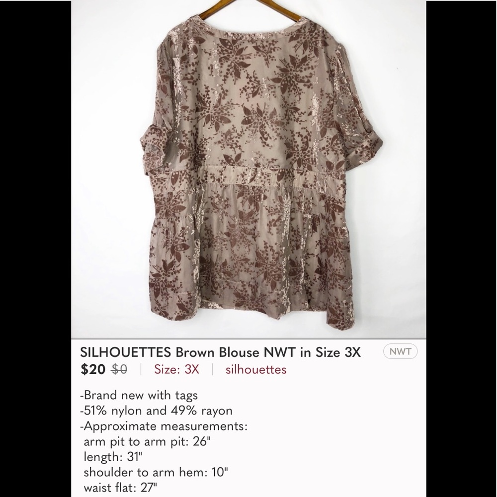 Silhouette 3X babydoll blouse